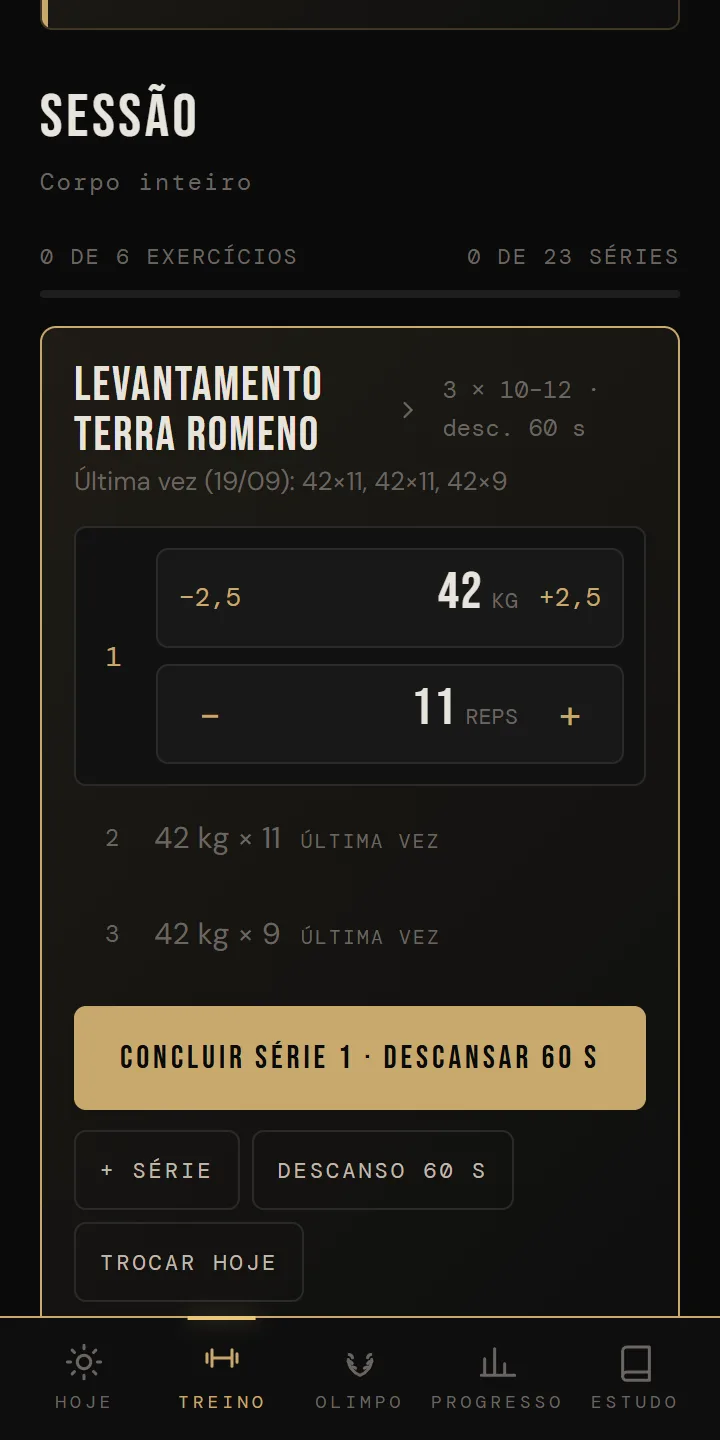 Sessão do treino
